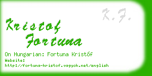 kristof fortuna business card